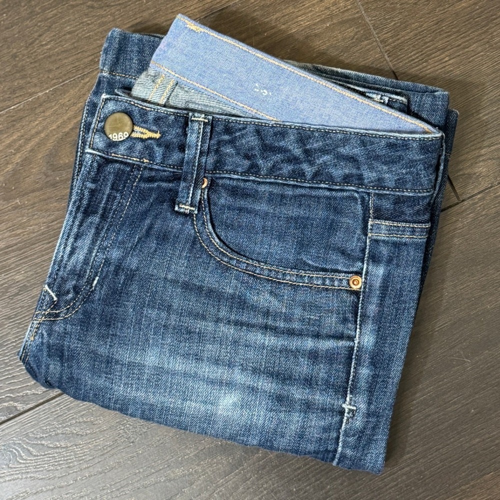 Vintage Gap 1969 Long & Lean Jeans 26 2 Short Dark Wash Stretch Flare Boot Cut‎
